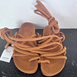 Mango Cross Strips Sandals size 9.5